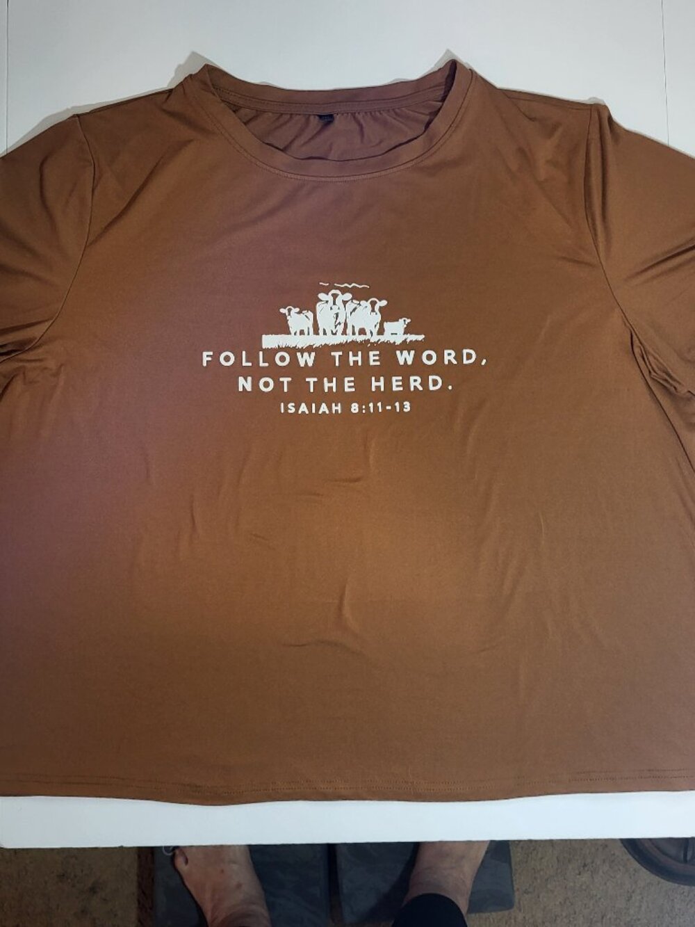SHEIN 3XL Brown “Follow the Word, Not the Herd” Graphic T-Shirt